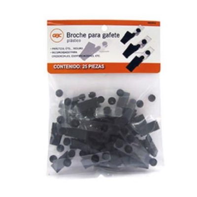 Imagen de Broche Caimán Acco Plástico Negro para Gafete Bolsa con 25 Piezas
