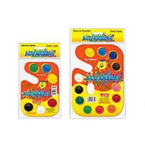 Imagen de ACUARELA BACO PALETA CARTON C/12 COLORES