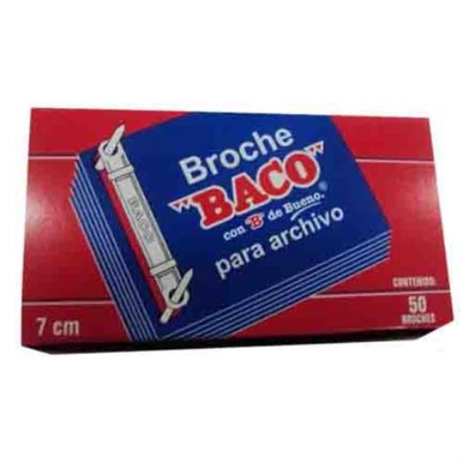 Imagen de BROCHE BACO ECONOMICO CAJA ROJA DE 7 CMS C/50 PZAS