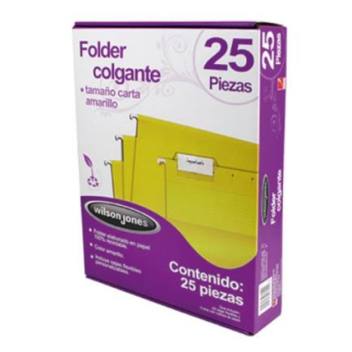 Imagen de Folder Acco Colgante Carta Color Amarillo c/25 Piezas