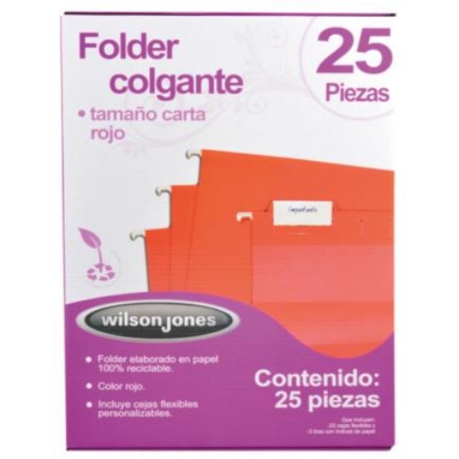 Imagen de Folder Acco Colgante Carta Color Rojo c/25 Piezas