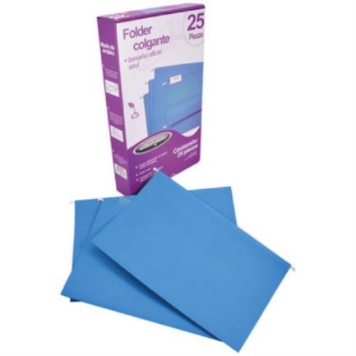 Imagen de Folder Acco Colgante Oficio Color Azul c/25 Piezas