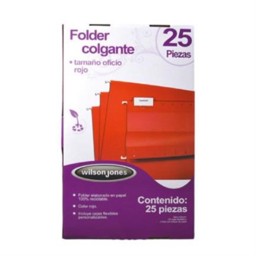 Imagen de Folder Acco Colgante Oficio Color Rojo c/25 Piezas