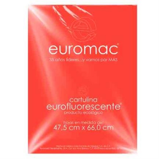 Imagen de CARTULINA EUROMAC FLUORESCEMTE ROJO 47.5X66CM  C/10