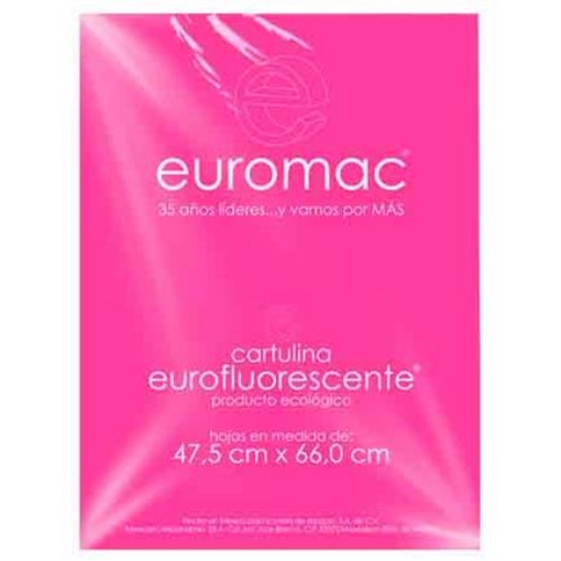 Imagen de CARTULINA EUROMAC FLUORESCENTE ROSA 47.5X66CM  C/10