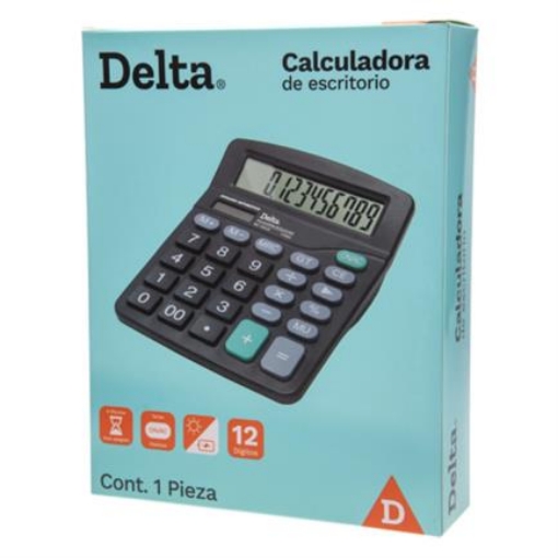 Imagen de Calculadora Barrilito Delta Escritorio 12 Dígitos 13.2x11 cm Batería de Botón