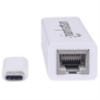 Imagen de Adaptador Manhattan USB C 3.1 a Red Gigabit 10/100/1000 Mbps Color Blanco
