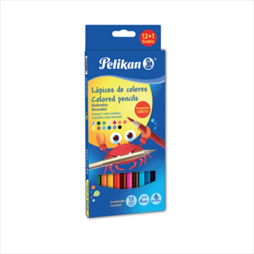 Imagen de COLORES LARGOS REDONDOS PELIKAN C/12
