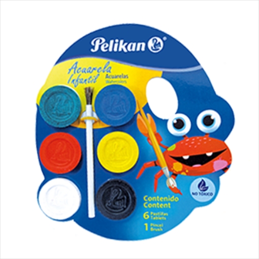 Imagen de ACUARELA INFANTIL PELIKAN C/6 COLORES