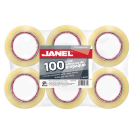 Imagen de Cinta Janel 155 Empaque Transparente 48mmx50m Paquete C/6 Pzas
