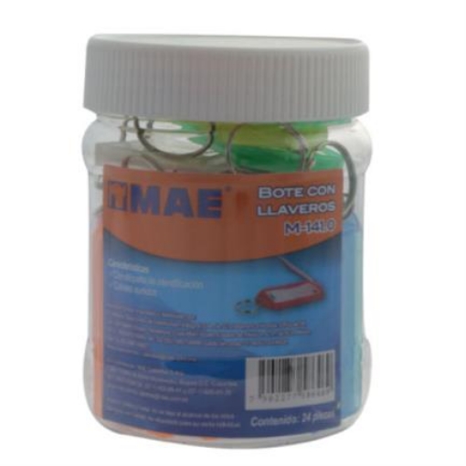 Imagen de Bote Mae con 24 Llaveros Colores Surtidos