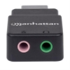 Imagen de Adaptador Manhattan Sonido Estéreo USB Alta Velocidad a Puertos 3.5mm Color Negro