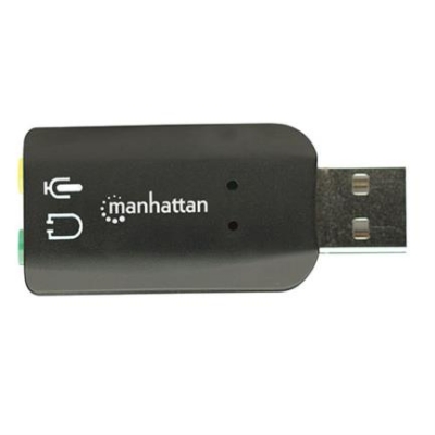 Imagen de Adaptador Manhattan Sonido 5.1 Estéreo USB Alta Velocidad Color Negro