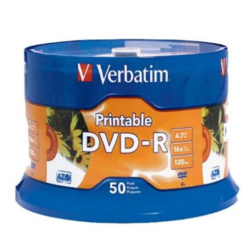 Imagen de DVD-R VERBATIM 4.7GB 16X BLANCO INK C/50