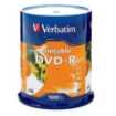 Imagen de DVD-R VERBATIM 4.7GB 16X BLANCO INK PRINTABLE SPINDLE C/100