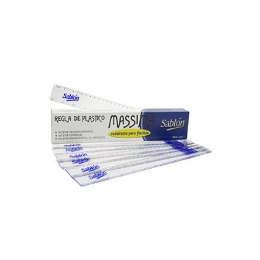 Imagen de REGLA SABLON 30CMS PLASTICA NO ASTILLABLE AZUL C/25