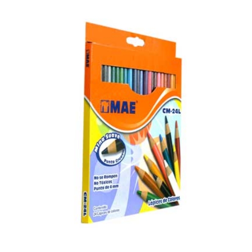 Imagen de COLORES LARGOS MAE CAJA C/24 PIEZAS 4MM