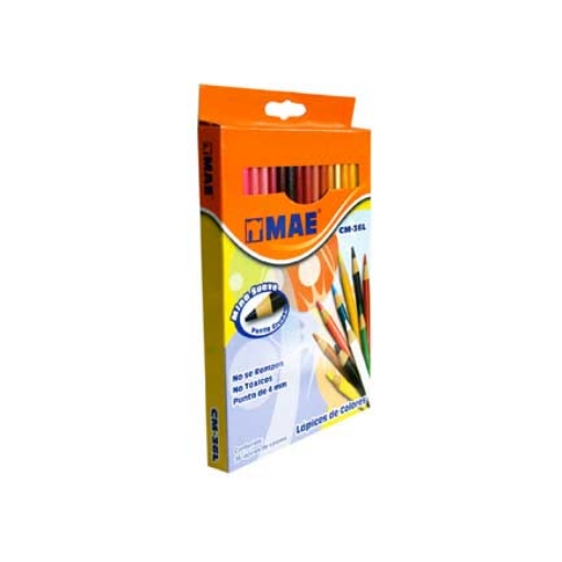 Imagen de COLORES LARGOS MAE CAJA C/36 PIEZAS 4MM