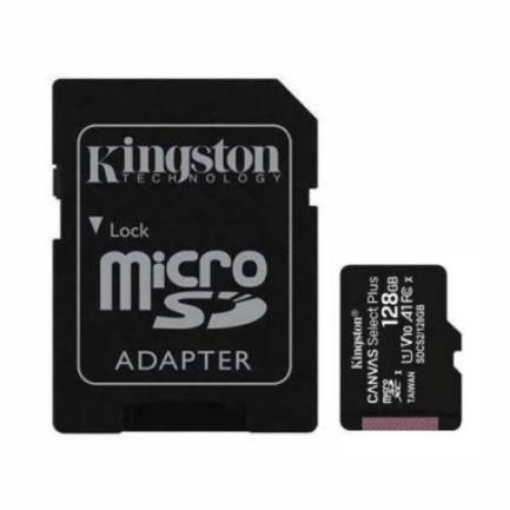Imagen de Memoria Kingston Micro SD Canvas Select Plus 128GB UHS-I Clase 10 C/Adaptador