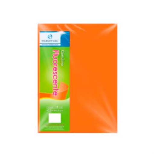 Imagen de CARTULINA EUROMAC FLUORESCENTE NARANJA 47.5 X 66 PAQ C/100H