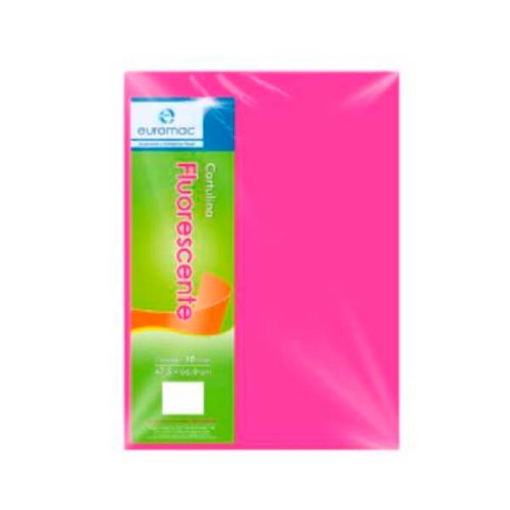 Imagen de CARTULINA EUROMAC FLUORESCENTE ROSA 47.5 X 66 PAQ C/100H