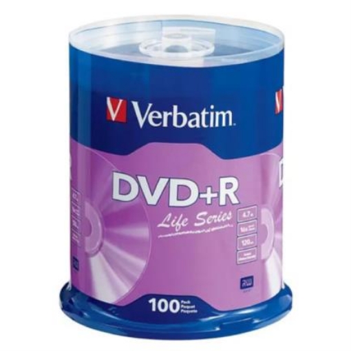 Imagen de DVD+R Verbatim Life Series 16X 4.7GB 100Pk Spindle