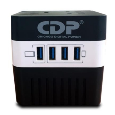 Imagen de Regulador de Voltaje CDP RU-AVR 600VA/300W 4 Contactos 4 Puertos USB