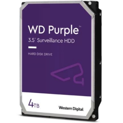 Imagen de Disco duro Western Digital Purple 4TB SATA 256Mbs 3.5" 64 GB 1-8 Bahías 5400RPM 64 Cámaras Videovigilancia
