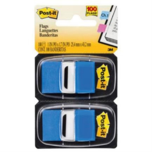 Imagen de Banderitas 3M 680-BE2 Azul Estuche Doble con 50 c/u Caja C/6 Estuches