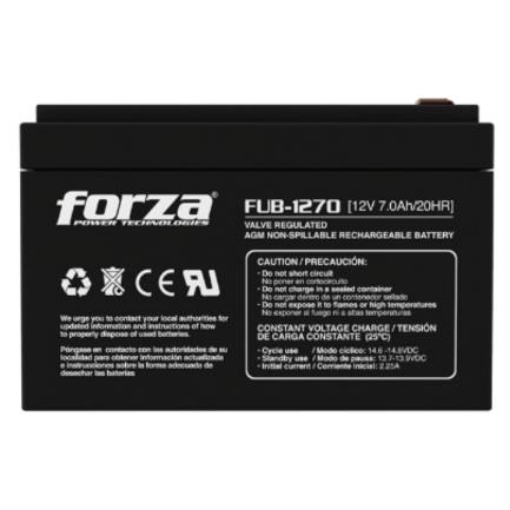 Imagen de Batería Forza FUB-1270 Sellada de Plomo-Ácido Recargable 12V 7Ah AGM Sin Mantenimiento Negro