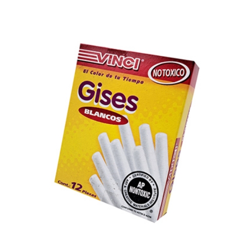 Imagen de Gis vinci moldeado blanco caja c/12 piezas