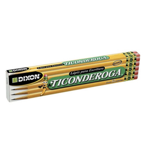 Imagen de Lapiz dixon ticonderoga #2 hexagonal madera caja c/12 lapices
