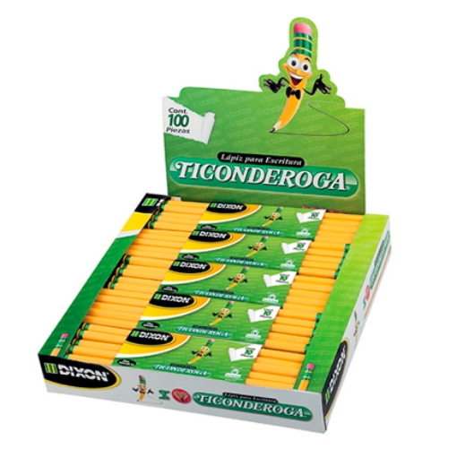 Imagen de Lapiz DIXON ticonderoga 2 hexagonal madera caja c/10 estuches c/10 lapices c/u