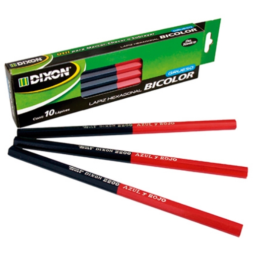 Imagen de Lapiz bicolor DIXON hexagonal grueso caja c/10 piezas