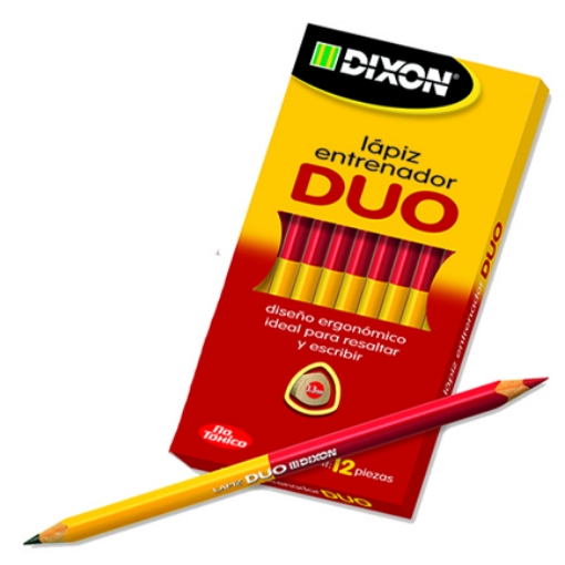 Imagen de Lapiz dúo DIXON grafito/rojo triangular caja c/12 lapices