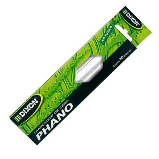 Imagen de Marcador de Cera Dixon Phano Blanco Caja c/10 piezas