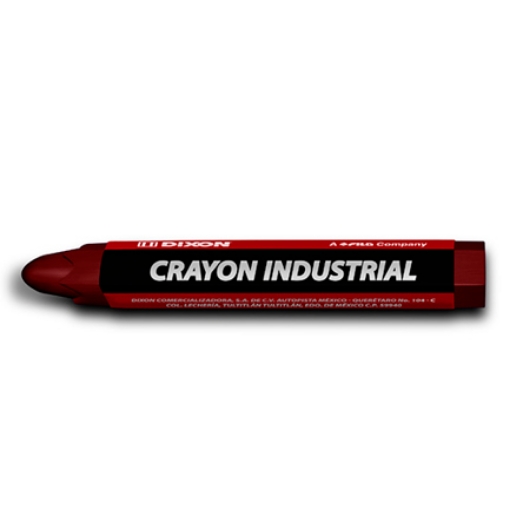 Imagen de Crayón de Cera Industrial  Dixon Rojo Caja con 10 Piezas