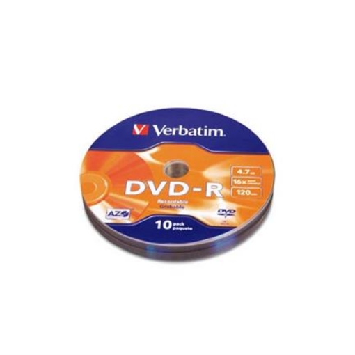 Imagen de DVD-R Verbatim 4.7GB 16X C/10Pqtes