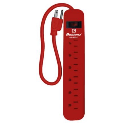 Imagen de Supresor Rojo Koblenz SS-300-C 300 Joules 6 Contactos Aterrizados Switch On/Off