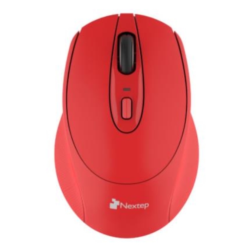 Imagen de Mouse Nextep Inalámbrico Ergónomico USB 1600 dpi Batería Incluida Color Rojo