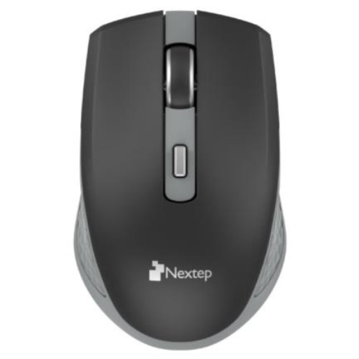 Imagen de Mouse Nextep Inalámbrico Recargable Switch Encendido 1600 dpi Color Negro-Gris