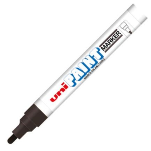 Imagen de Marcador Azor PX-20 Uniball Paint Color Negro c/12 Pzas