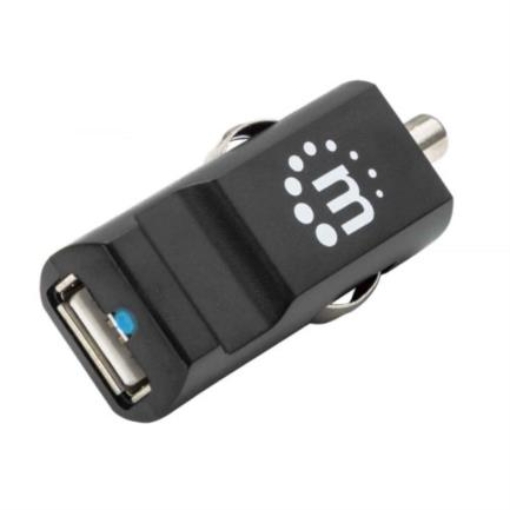Imagen de Cargador USB Manhattan para Auto 1 Puerto Indicador LED Tablet/Celular Color Negro