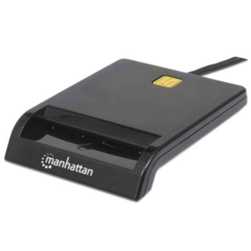 Imagen de Lector Tarjetas Manhattan Inteligente USB por Contacto Externo Color Negro
