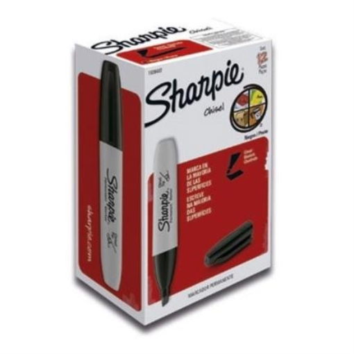 Imagen de Marcador Permanente Sharpie Chisel Color Negro C/12