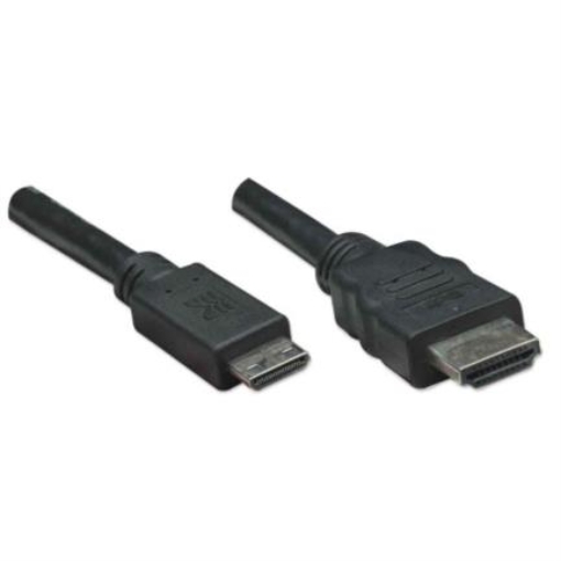 Imagen de Cable Manhattan Mini HDMI-M a HDMI M Alta Velocidad 1.8m Color Negro
