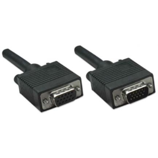 Imagen de Cable Manhattan Extensión para Monitor SVGA HD15 M-H 1.8m Color Negro
