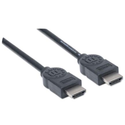 Imagen de Cable Manhattan HDMI 1.4 M-M Alta Velocidad Canal Ethernet 5m Color Negro