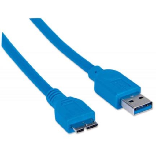Imagen de Cable Manhattan USB Micro-B Súper Velocidad 3.2 Gen1 2m Color Azul
