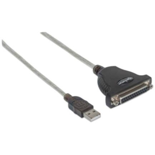 Imagen de Convertidor Manhattan para Impresora USB-A a Paralelo DB25 Color Plata